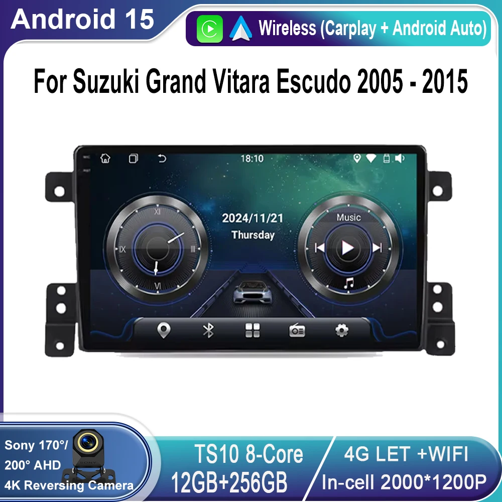 

Car Radio For Suzuki Grand Vitara Escudo 2005 - 2015 Car Multimedia Android with Frame Carplay Autoradio Stereo GPS 4G WIFI DSP