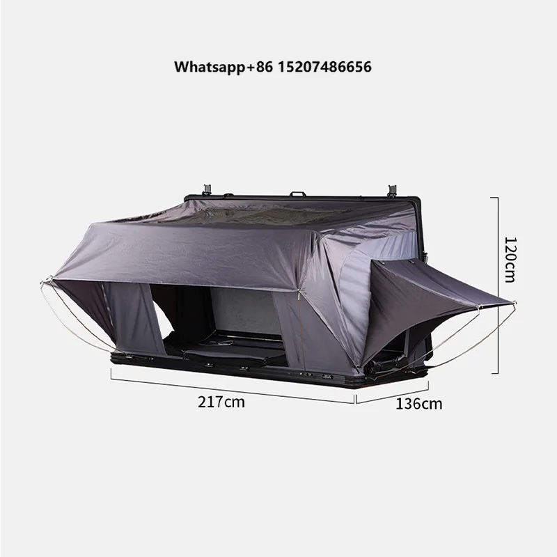 Hard Shell Aluminum Alloy Automatic Car Roof Rack Foldable Side Flip Storage Box Waterproof SUV Sedan Easy Installation Road