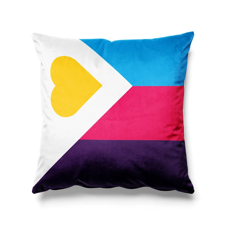 Aertemisi 18'' x 18'' Tricolor Polyamory Pride Flag Square Throw Pillow Cushion Covers Cases Pillowcases 45cm x 45cm