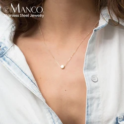 e-Manco Stainless Steel Necklace Women Minimalist Dainty Necklace for Women Small Pendant Necklace Brand Luxury Jewelry