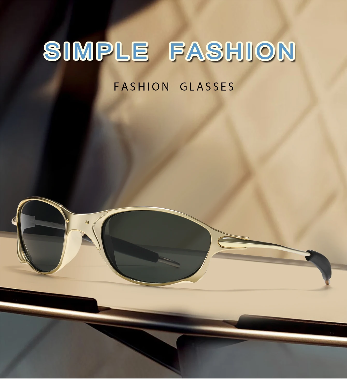 Polarisierte Sonnenbrille für Männer und Frauen, Metallrahmen-Brille mit UV-Schutz für Outdoor-Sportarten, Radfahren, Laufen, Wandern, Fahren – Detail 1