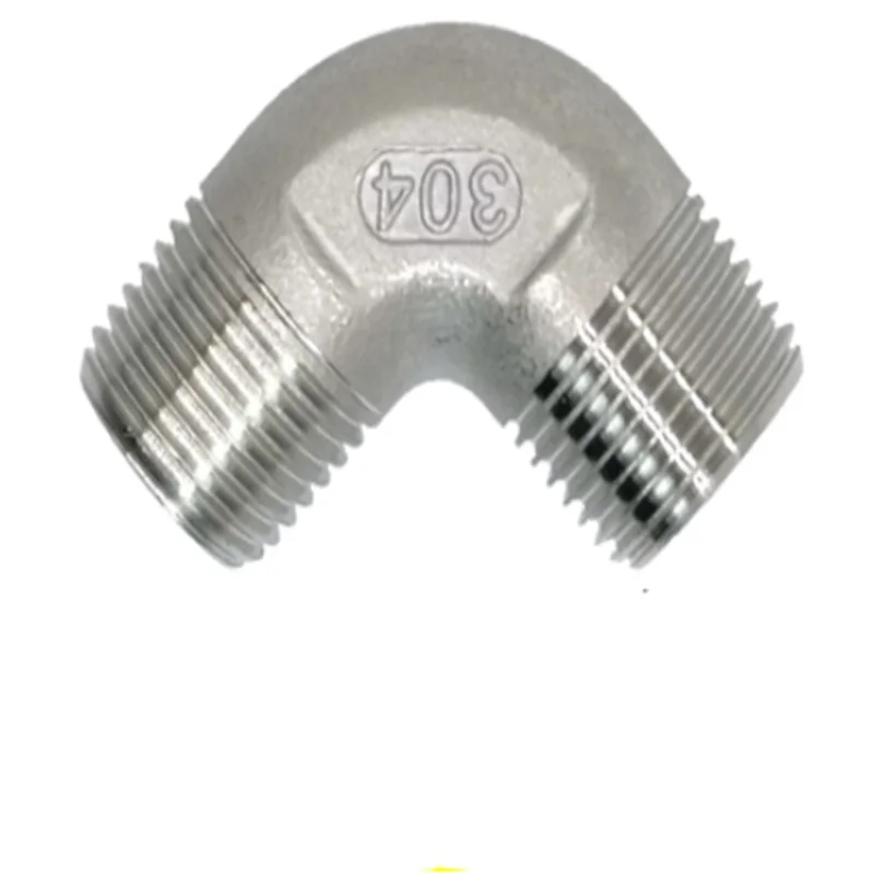 

1PC 304 stainless steel Double Male Elbow Fitting Male-Male BSPT Thread 90 Degree angle fitting 1/4" 3/8" 1/2" 3/4" 1" 1.2" 1.5"
