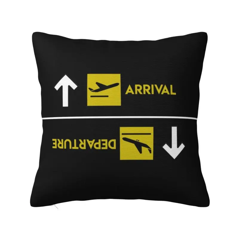 Aviation Departures Arrivals Cushion Covers Velvet Aviator Airport Airplane Pillow for Sofa Car Pillowcase Home Decorative