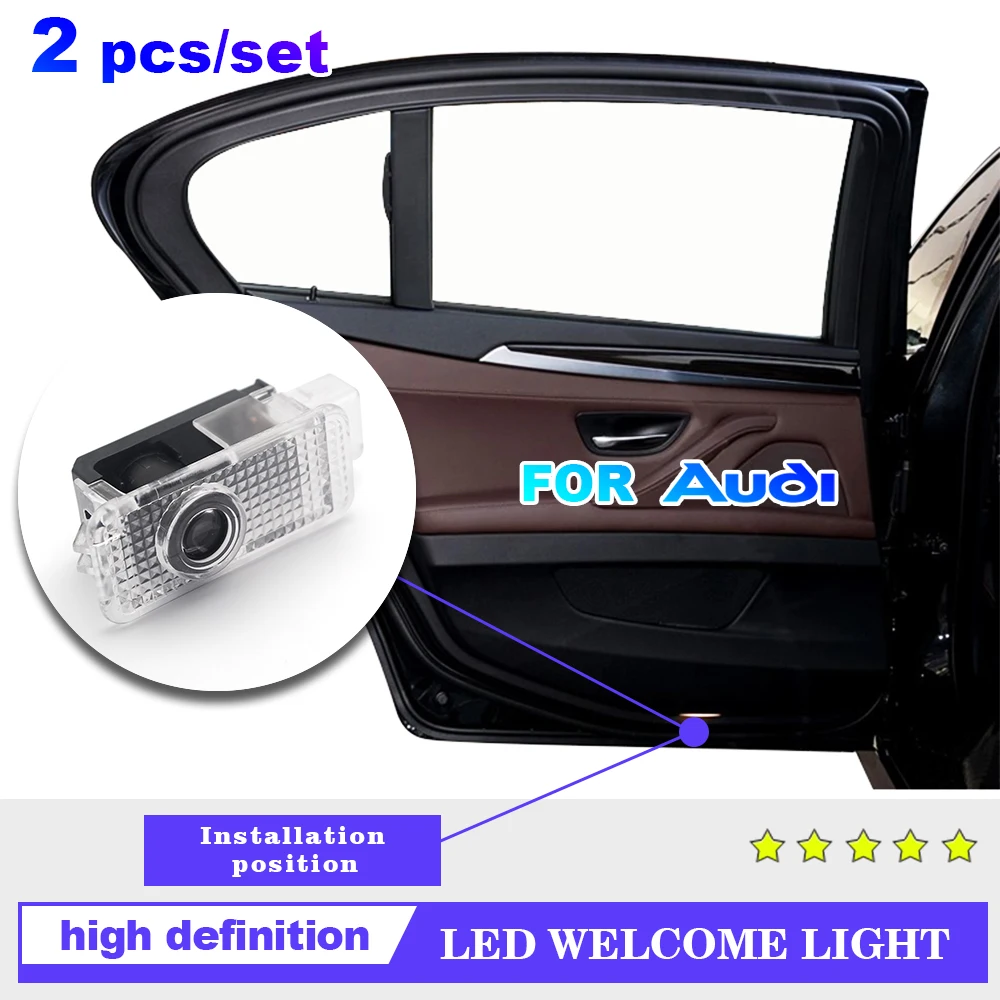 Audi A3 A4 B8 8P 8V horizon C7 A5 Q5 B7 dieux B9 SLINE appelle TTRO RS Q3 Q7 S3 S4 S5 Dock S8 Car Door Welcome Light Led HD Projector Lamp