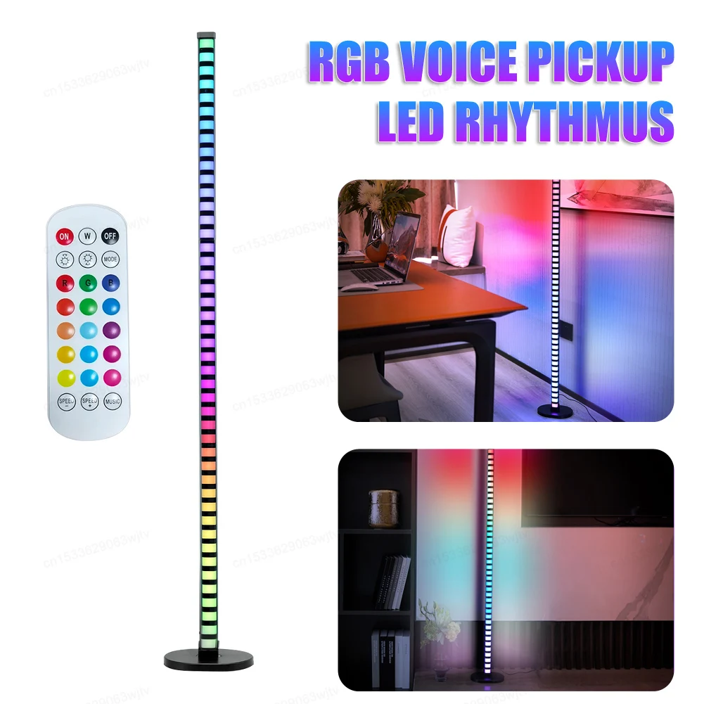 RGB Music Sound Control 1.2M Floor Lamps Color LED Light App Control Pickup Voice Activated Rhythm Lights Bar Ambient Light