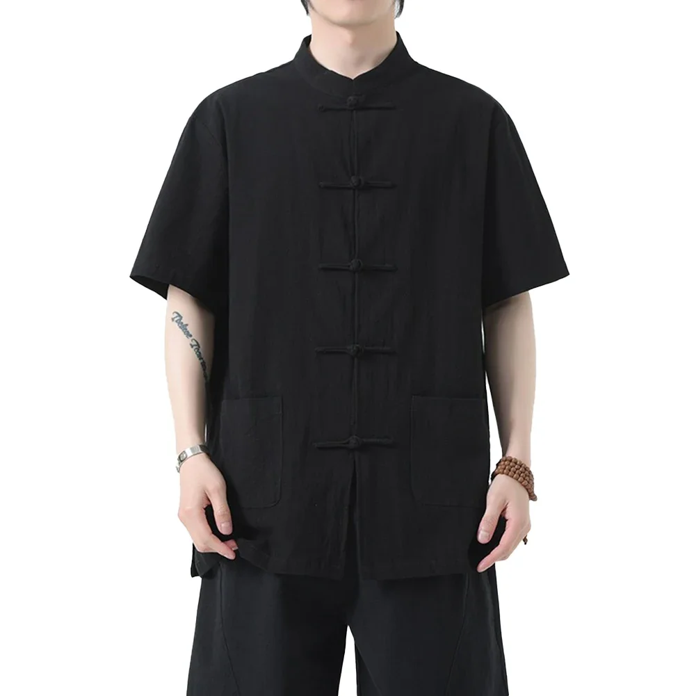 

For Holiday For Vacation Short Sleeve Jacket Men's Shirt Vacation Daily Holiday Tang Suit Jacket Button Button Up