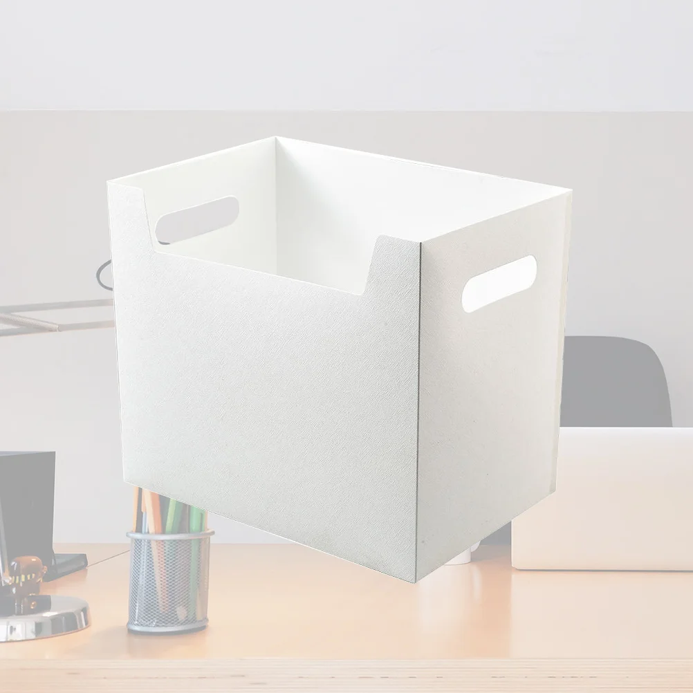 2PCS File Storage Boxes Large Capacity PP Plastic Material Lightweight Office Dorm Use Paper ganizer White Color