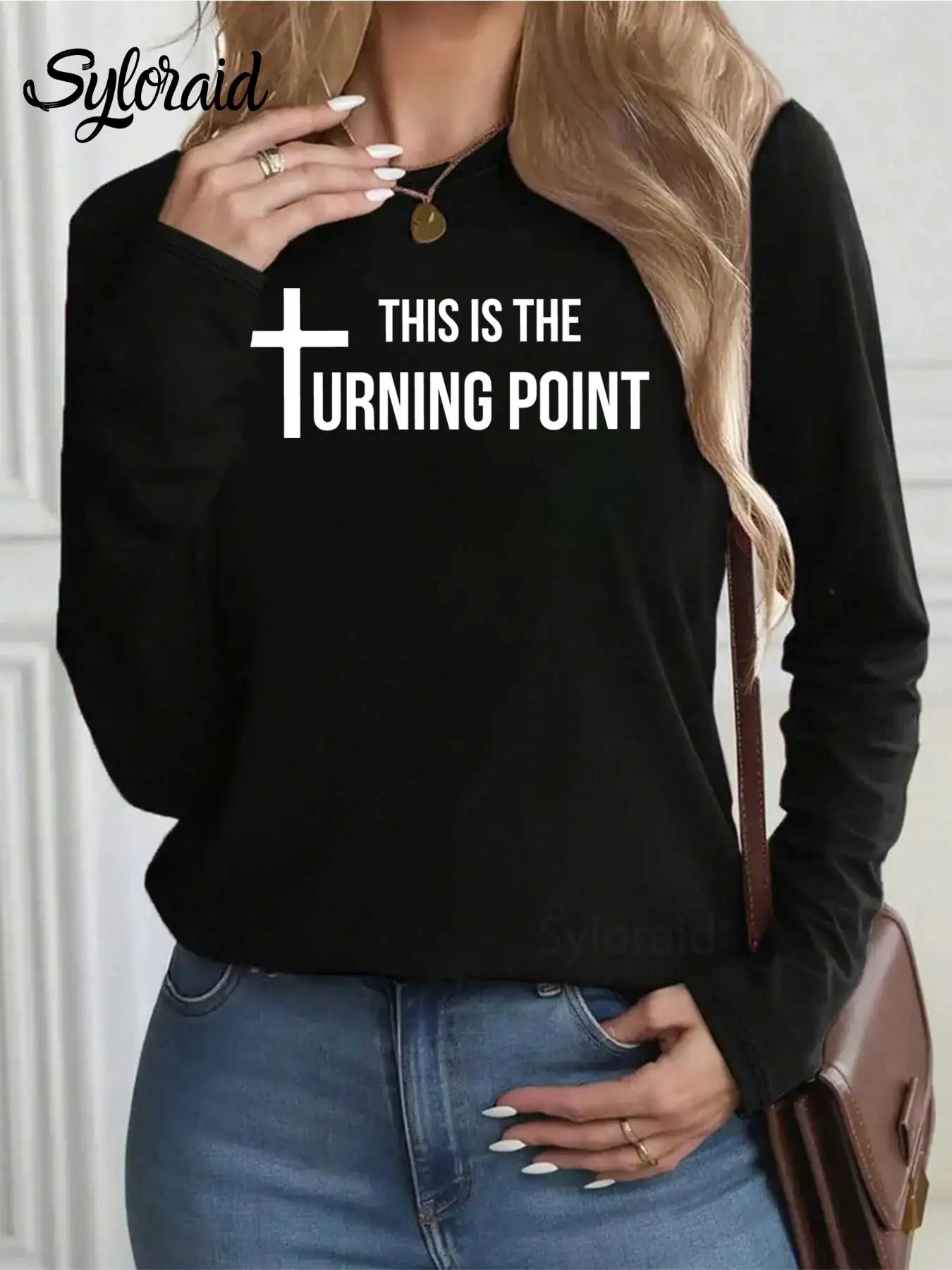 تي شيرت نسائي بأكمام طويلة هذا هو نقطة تحول تي شيرت للتوعية السياسية قميص كاجوال برقبة دائرية #2