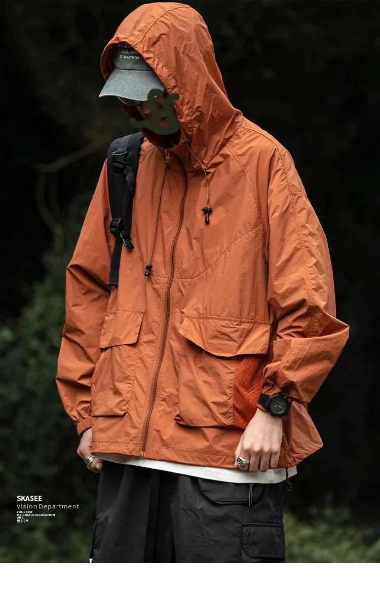 Camping Jackets Windbreaker Skin Coats Men's Waterproof Jacket Outdoor Hooded Sun Protect Clothing Fishing Rain Men Plus New