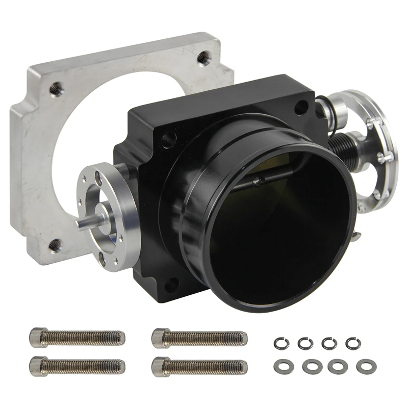 Aluminum Universal CNC Billet Intake 90mm Throttle Body High Flow Anticlockwise