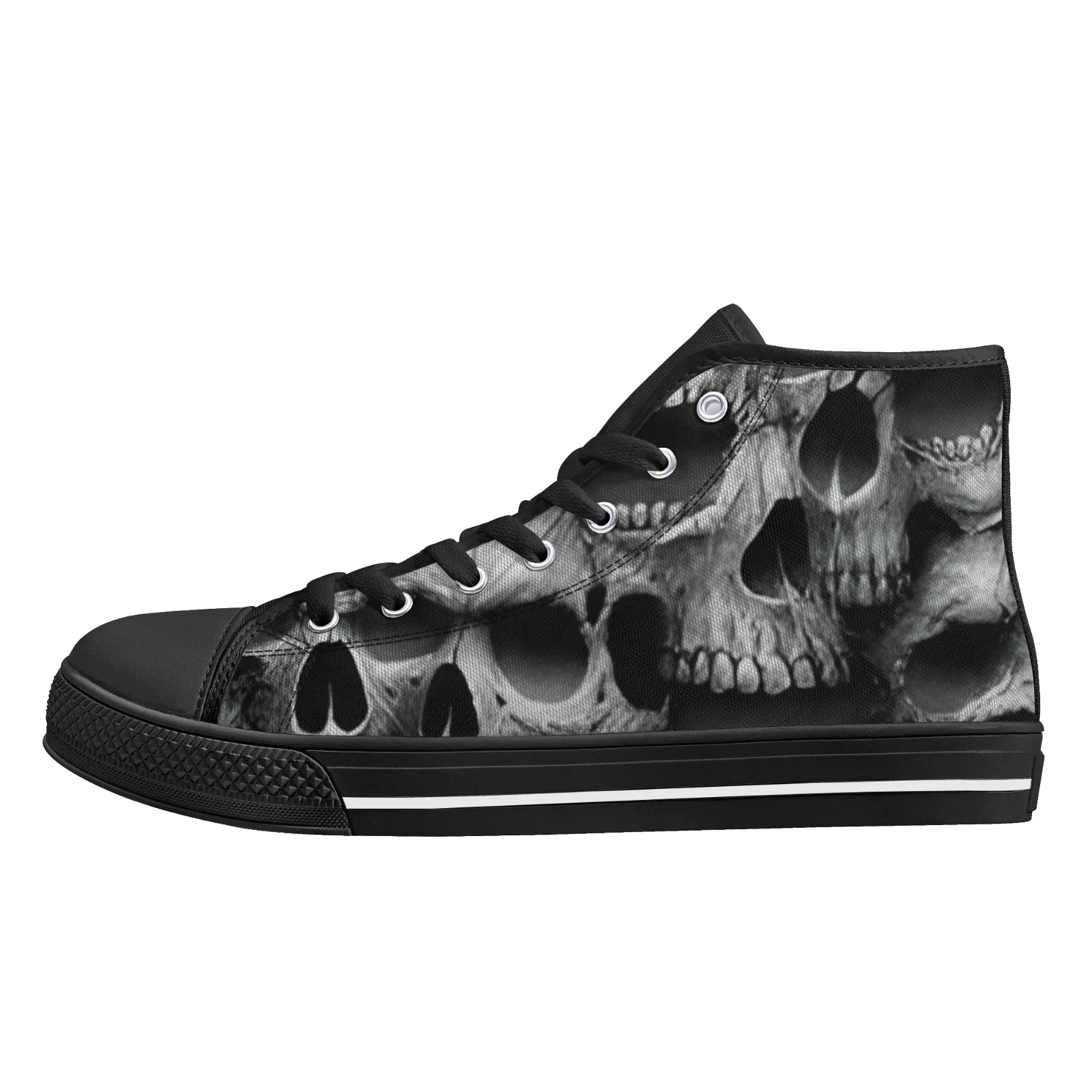 

Custom Shoes Gothic Skull Prints Classic High Top Canvas Shoes for Boys Girls Vulcanized Shoes Flats Sneakers Footwears