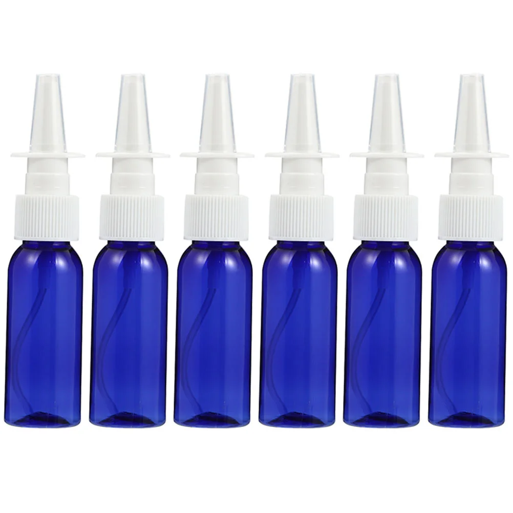 

6 Pcs Round Shoulder Bottle with Nasal Spray Hair Mister Sprayer Bottles Plastic Small Travel Misting