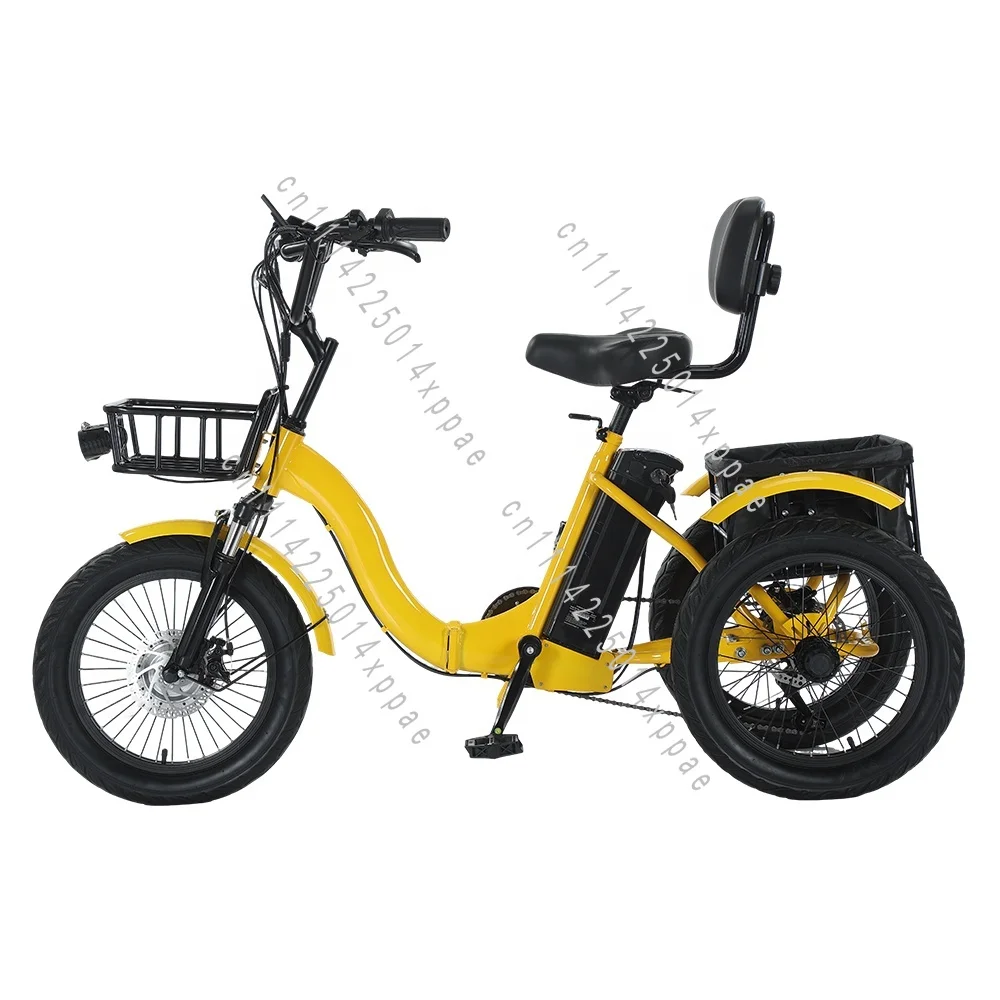 For Delivery and Family Use Fat Tire Electric Cargo Tricycle with Rear Rack Long Range Ebike 3 Wheels