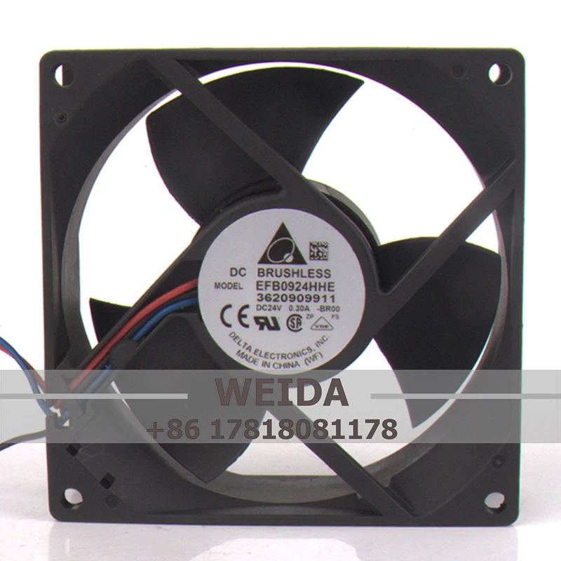 

EFB0924HHE Case Fan Dual Ball Bearing for DELTA 92x92x38mm 24V 0.30A 9CM Inverter Server Industrial Control Machine Cooling Fan