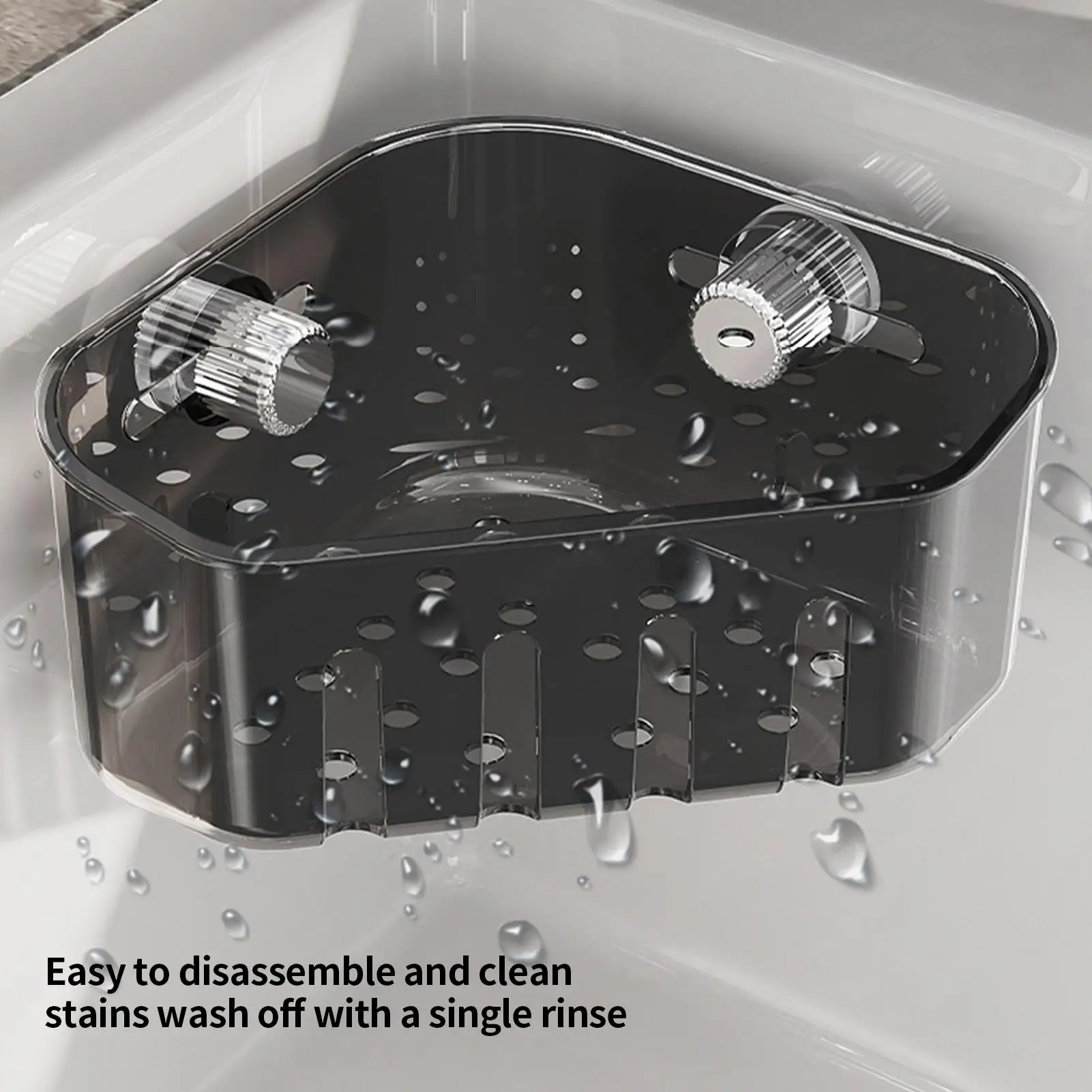 

Kitchen Sponge Holder for Sink Corner Sink Strainer Kitchen Drain Basket Suction Cup Food Catcher Storage Organizer for Home