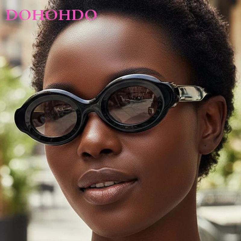 

Vintage Brand Designer Oval Punk Women's Sunglasses 2025 Fashion Designer Men Shades Outdoor Travel Driving Female Eyewear UV400