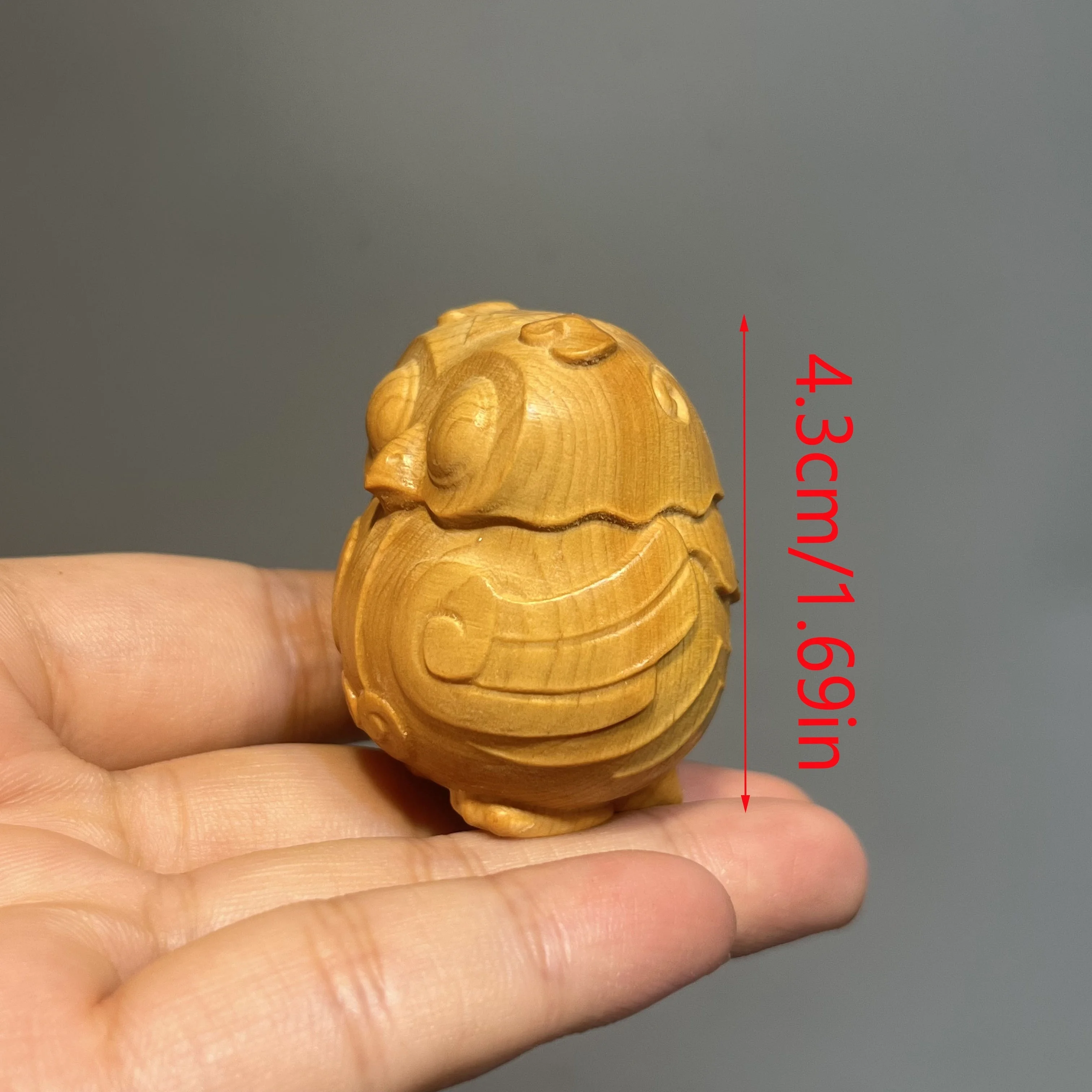 Adorable Mini Owl Sculpture - Handcrafted Wooden Art - Intricately Detailed Desktop Decor - Adds Charm to Any Space