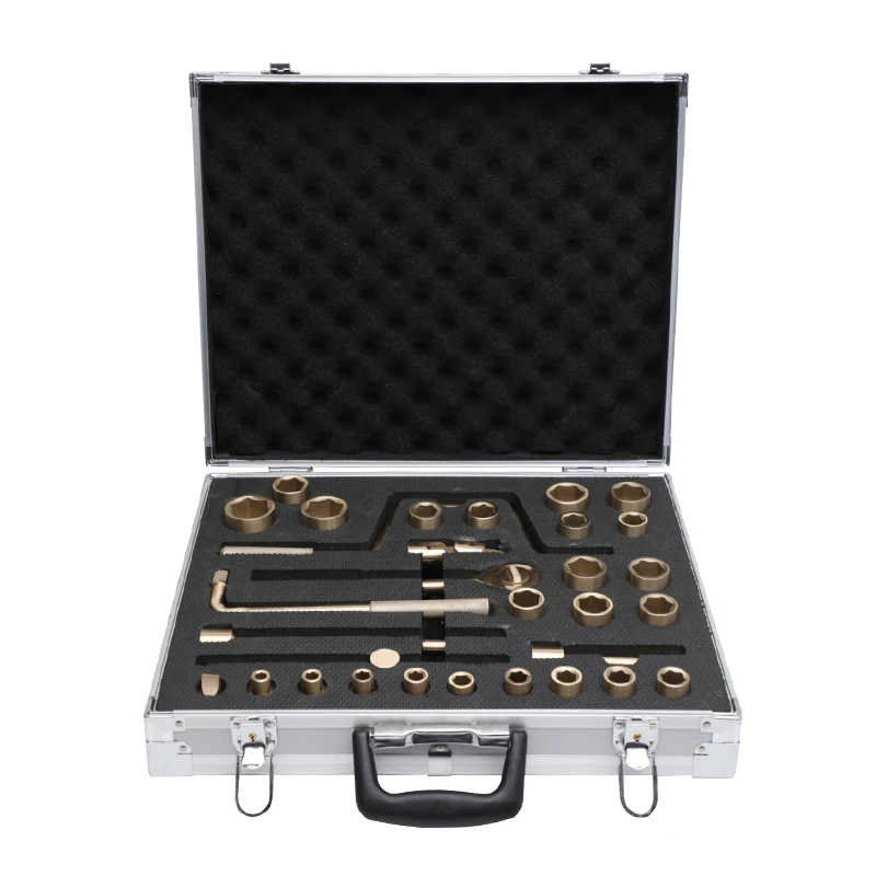 32 Pcs 1/2 Inch Square Socket Wrench Set Anti-magnetic Explosion-proof Spark-free Anti-static Copper Socket Wrench Set