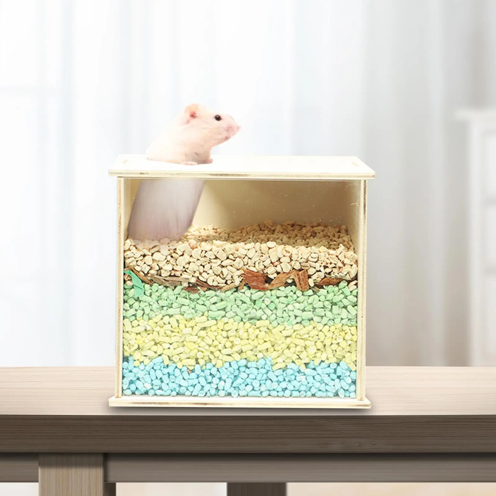 Hamster Sand Bath Box Transparent Visible Hamster Digging Box for Small Sized Pets Mice Chinchillas Dwarf Hamster Syrian Hamster