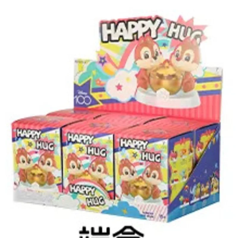 Disney Anniversary 100 Happy Hug Storage Jar Kawaii Stitch Chip 'n' Dale Lotso Anime Action Figure Cartoon Doll Toy For Kid Gift