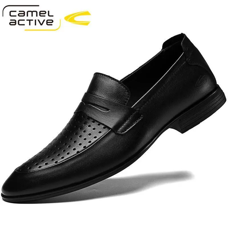 Camel Active New Handmade Genuine Leather Men Shoes Casual Comfortable Slip On Loafers Men Leather Shoes Flats Walking Shoes