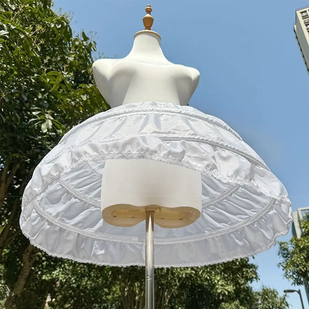Fashion White Lolita Petticoat Breathable Elastic Ball Gown Underskirt With Hoop 40/45/50/60cm Hoop Petticoat Party Dress