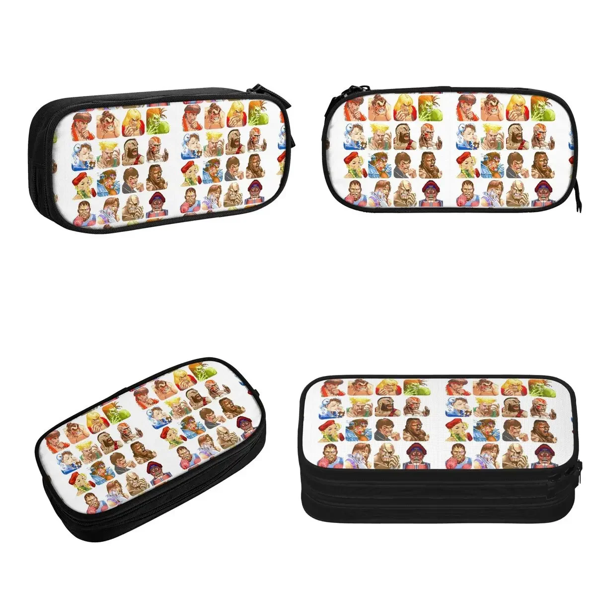 Defeated Portraits Super Street Fighter Pencil Cases Large Storage Pen Bags Pen Box Pencil Pouch For Boy Girl Student Stationery