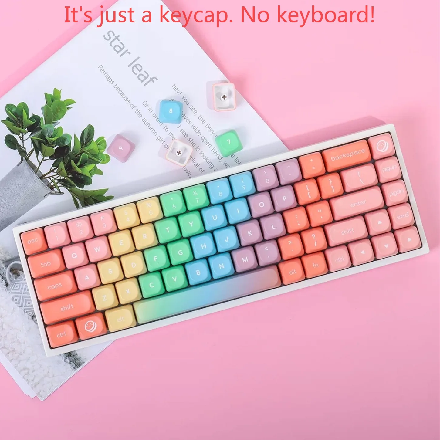 MOA Profile Gradient Macaron Color Theme Keycaps 133 Keys PBT Fit Wooting Mechanical Keyboard