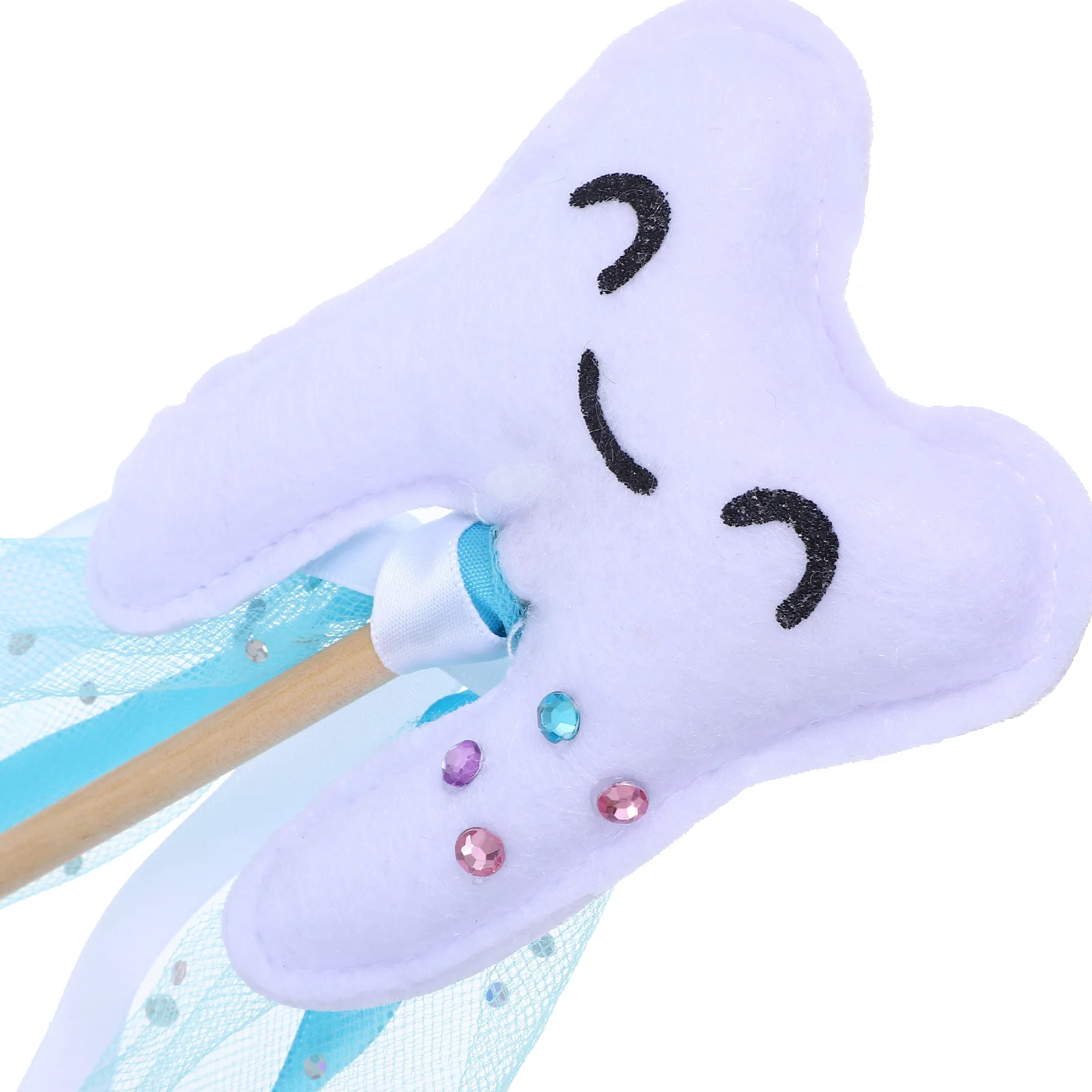 

2Pcs Tooth Fairy Wand Unique Tooth Shaped Colorful Stick Kids Party Dress Up Performance Prop Princess Fairy Wands