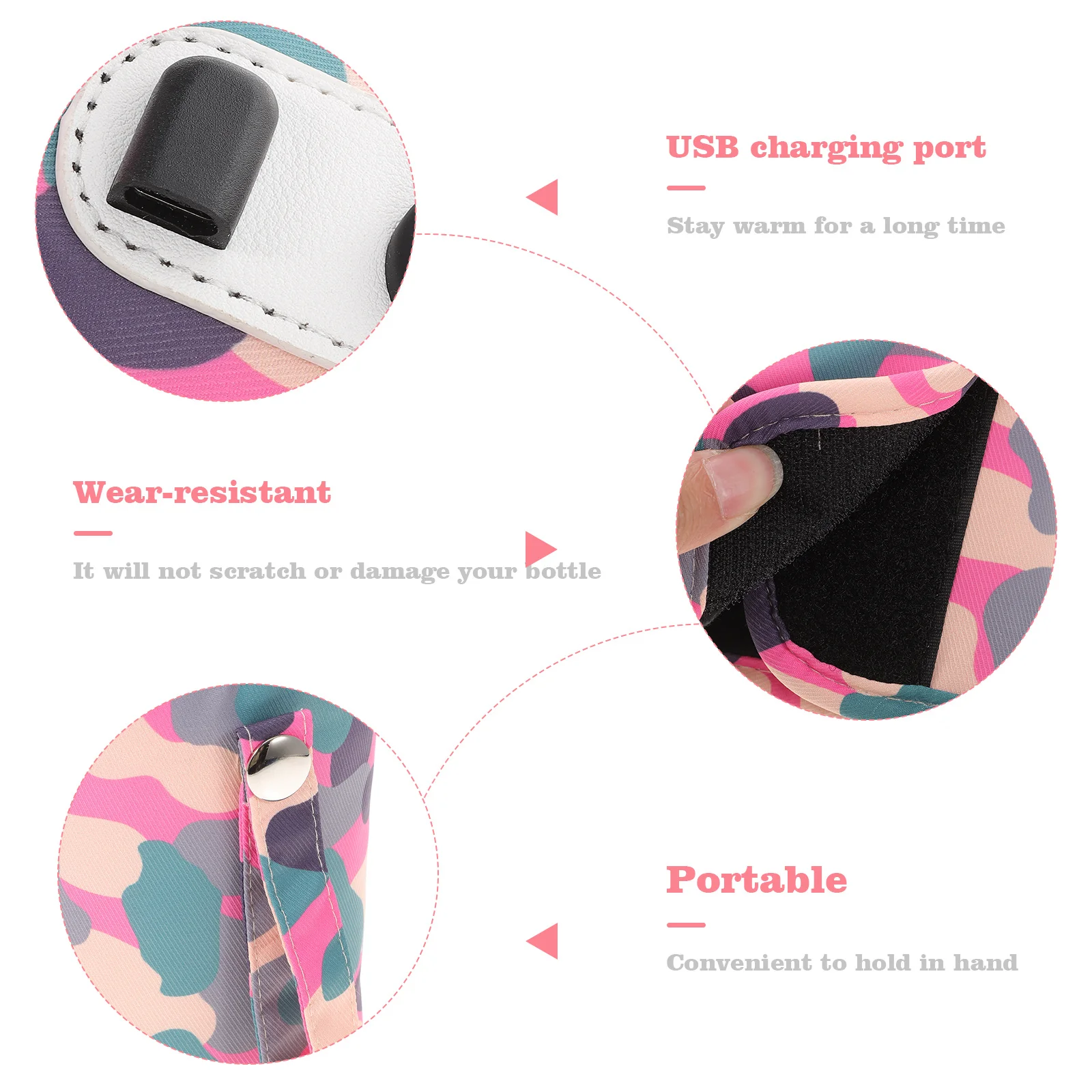 

Milk Bottle Warmer Digital Display Portable Outdoor Travel Adjustable Baby Bottle Cover 5 Gear Temperature Control Fast Heating