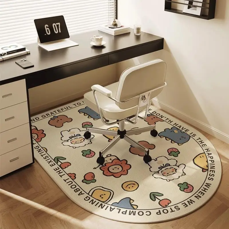 VIKAMA Bedroom Carpet Dirt-Resistant Easy To Maintain Anti-Slip, Study Computer Chair Children's Room Study Desk Mat Home Decor