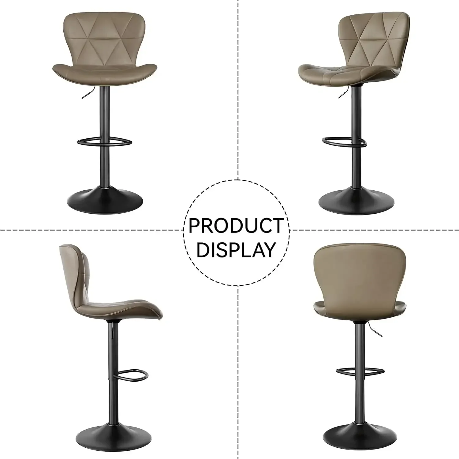 [Discounted Price!]BestsellerModern Bar Stools Set of 4, Adjustable Faux Leather Upholstered Swivel Bar Stools, Counter Height B