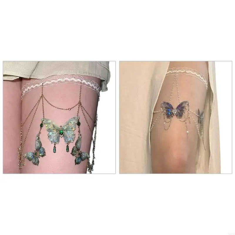 2025 New Leg Chain with Adjustable Length Butterfly Tassels Thigh Chain Stylish Jewelry