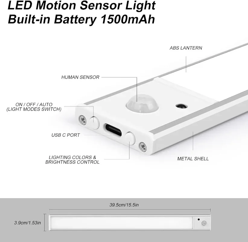 Wireless LED Night Light Motion Sensor USB Rechargeable Strip For Bedroom Kitchen Cabinet Lamp Remote Control Lighting