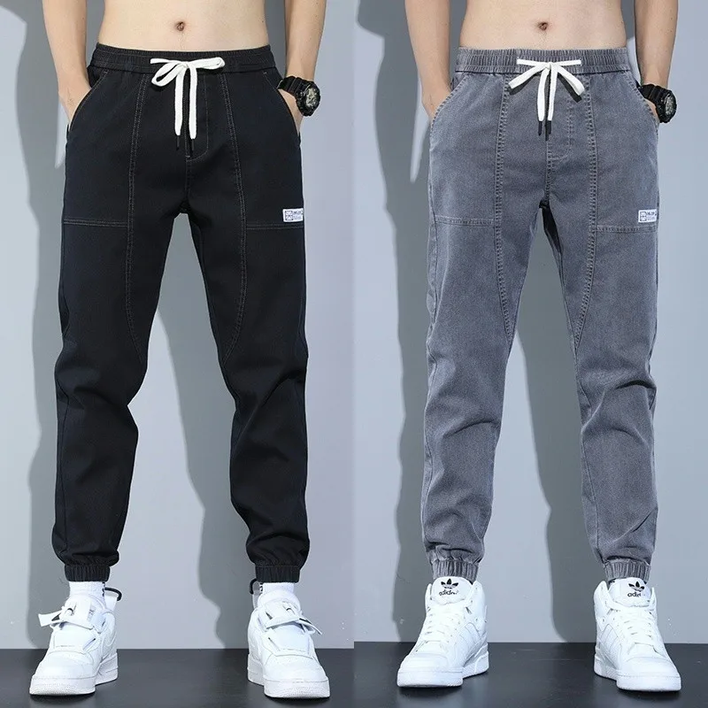 

Men's Casual Loose Fit Jeans Workwear Trousers with Elastic Waist Cargo Pants for Office And Outdoor Activities