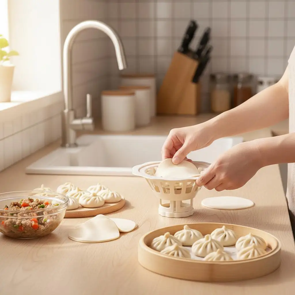 

Flower Shaped Bun & Dumpling Machine DIY Pastry Pie Dumpling Making Mould Kitchen Simple Homemade Buns Mold Baking Pastry Tools