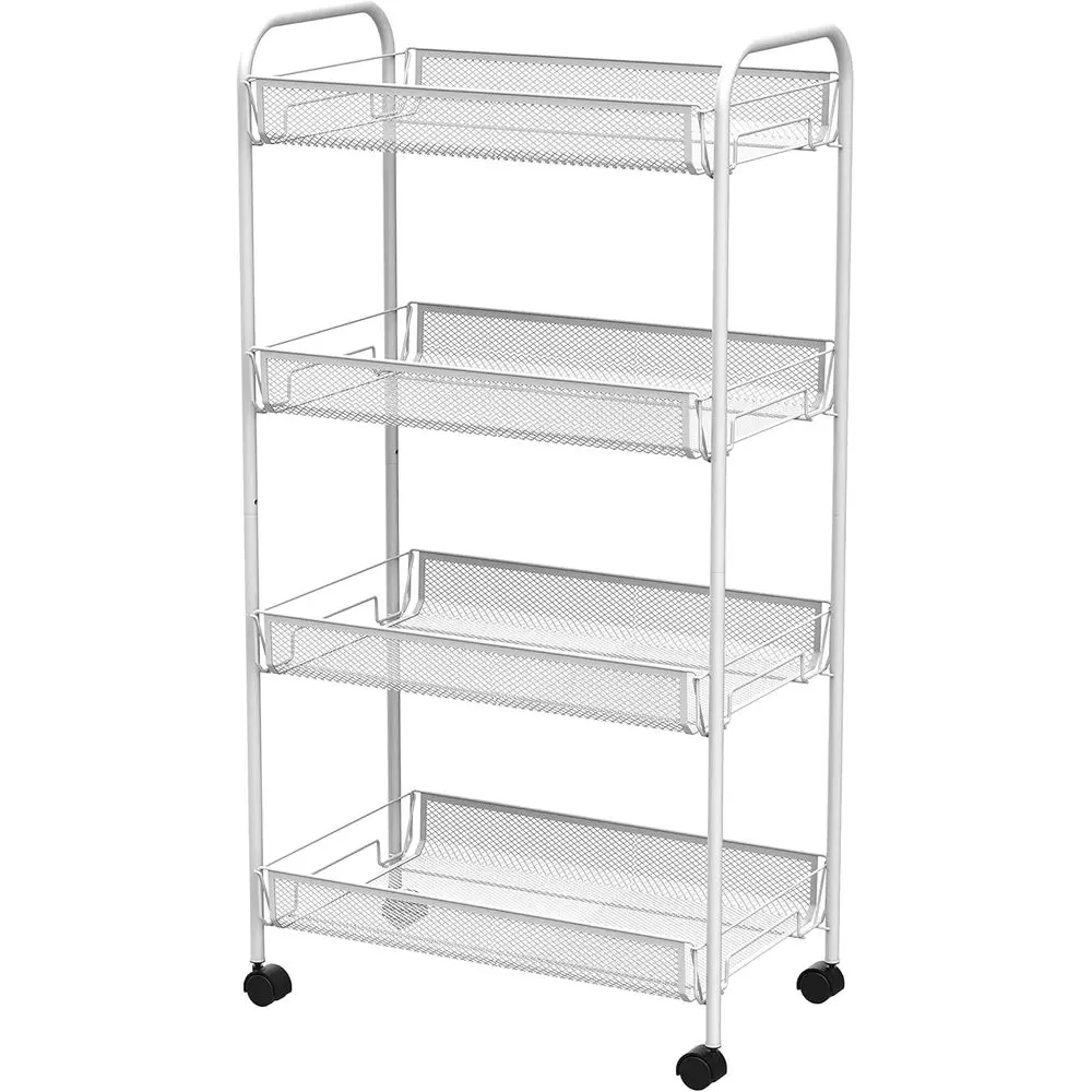 

Большая белая 4-ярусная тележка на колесах