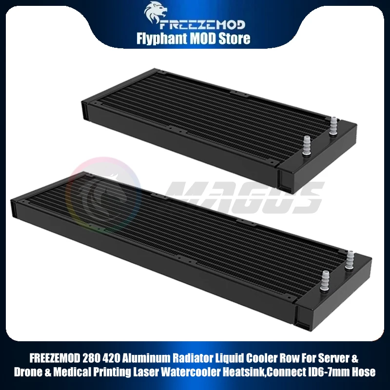 

280 420 Aluminum Radiator Liquid Cooler Row For Server &Drone & Medical Printing Laser Watercooler Heatsink,Connect ID6-7mm Hose