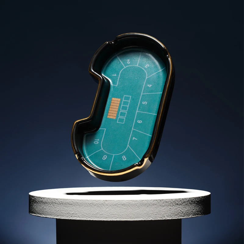 Creative Personality Texas Holdem Ceramic Ashtray High Quality Casino Bar Home Trend Entertainment Office Poker Table Ashtray