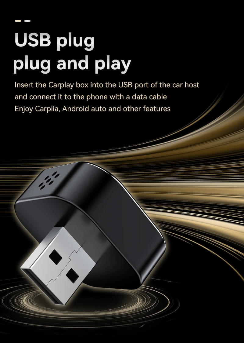 2025 Wireless Carplay Adapter For iPhone/Android - Fast Connection No Latency Hands-Free Call Electronic Charger Carplay Dongle