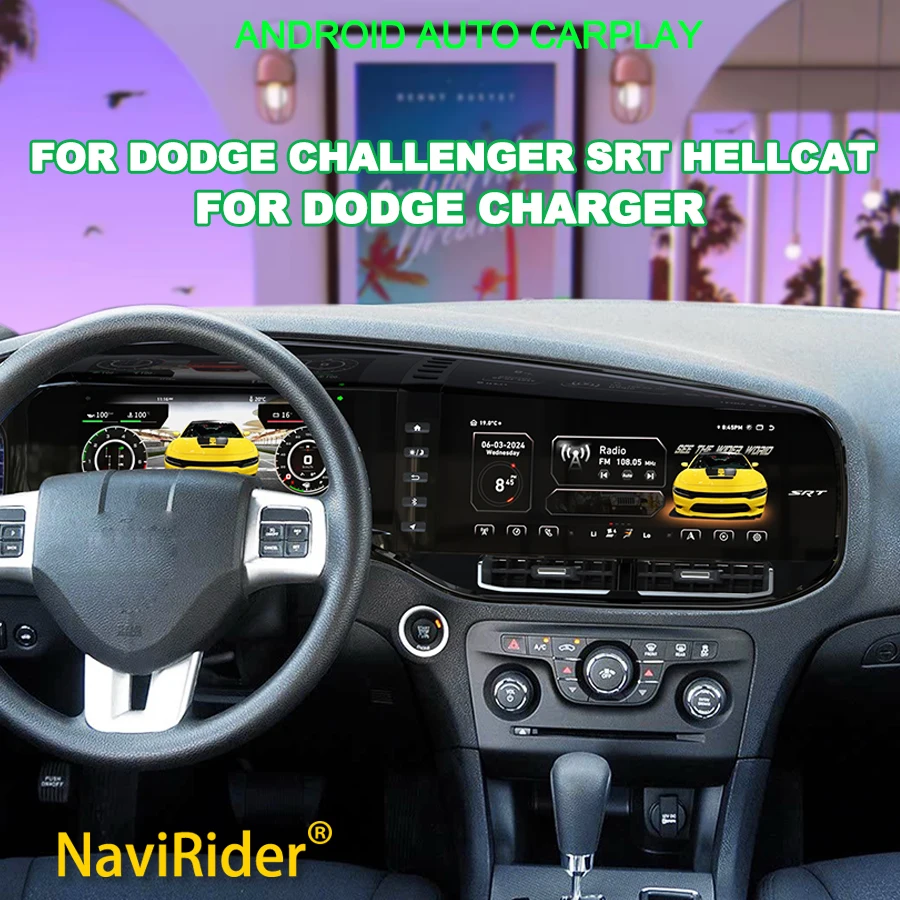 For Dodge Challenger SRT Hellcat 2010-2024 For Dodge Charger Android Car Radio Carplay Auto Stereo Android Screen Video Player