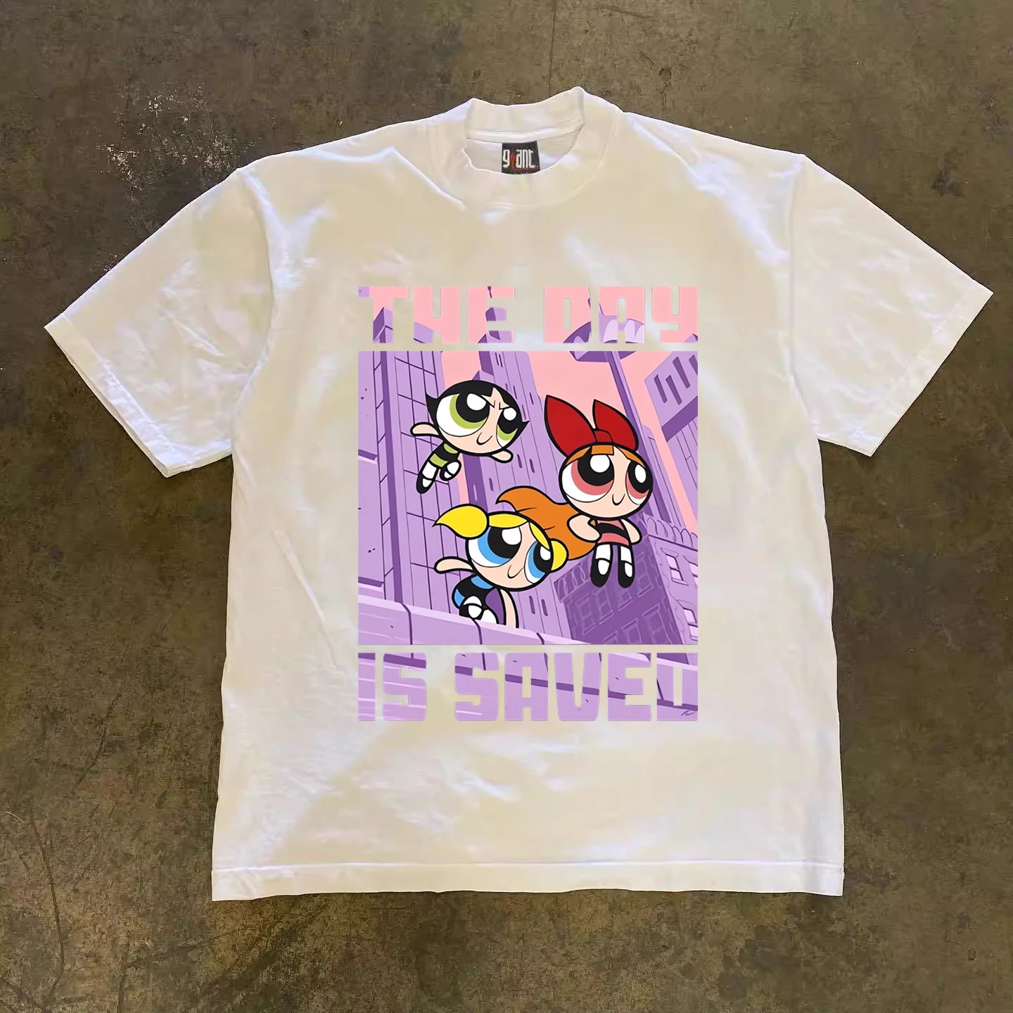 

BuettiKer American Retro Little Policewoman Cartoon Print Short-sleeved T-shirt Women's Pure Cotton Versatile Casual Loose Top
