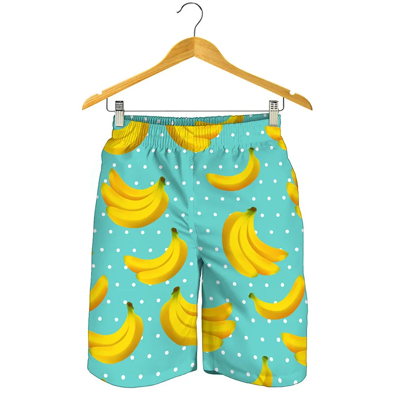 

Tropical Fruit Banana 3d Print Beach Shorts Men Summer Street Short Pants Oversized Surf Board Shorts Quick Dry Swimming Trunks