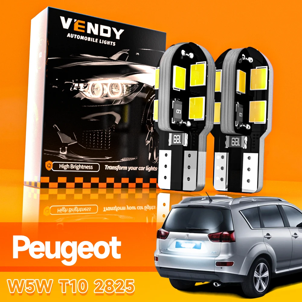 

2pcs LED License Plate Light Bulb W5W T10 168 194 Lamp Canbus For Peugeot 206+ 4007 4008 406 407 SW 408 5008 508 607 806 807 RCZ