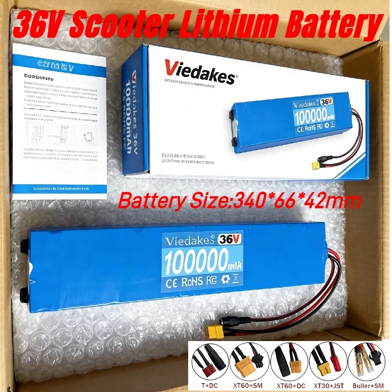 

Профессиональный обновленный аккумулятор 36 В для электронных скутеров Xiaomi M365, несколько вариантов разъема, 10s3p, 36 В, 10 Ач, аккумулятор для скутера