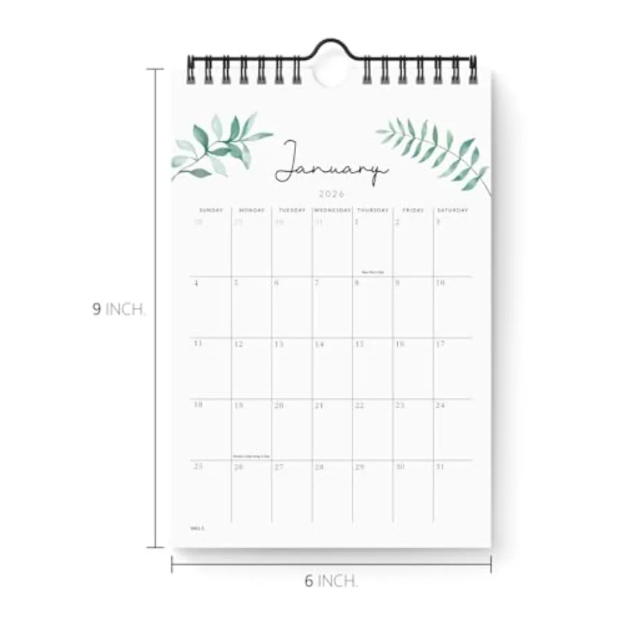 Piccolo calendario 20252026 Mini calendario da ora a dicembre 2026 Calendario estetico da 6"x9" Decorazione da parete in casa e in ufficio per