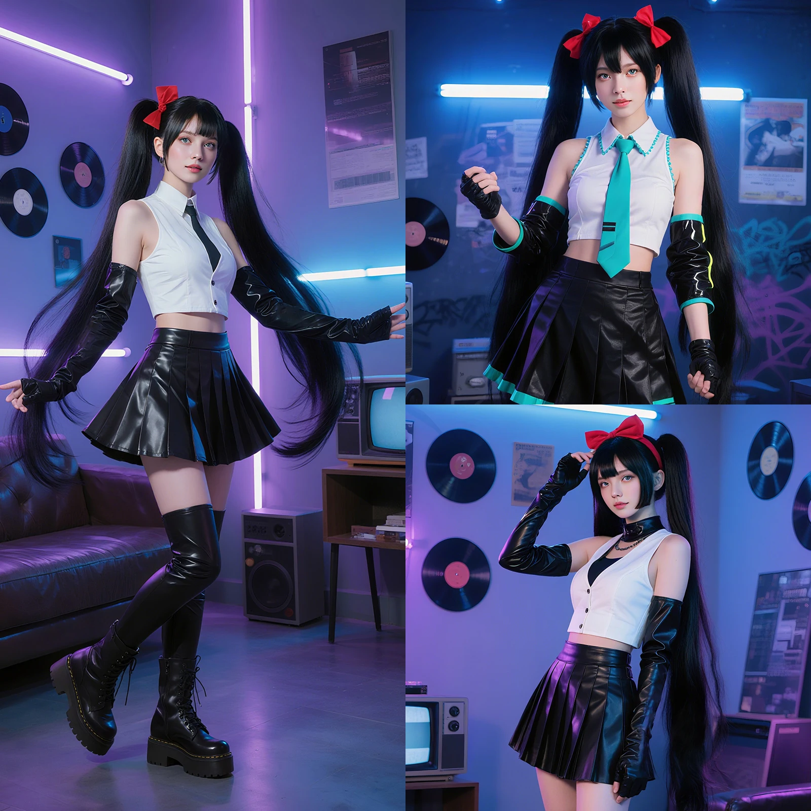 

Синтетический парик для косплея, 48 дюймов, ультрадлинный, черный, с двумя хвостами, в стиле Лолита, прямой хвост с челкой, для аниме-костюмов