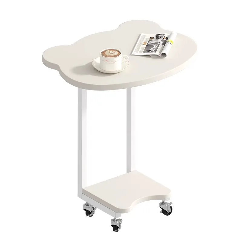Minimalist Mini Panda Shape Side Table  Small Sofa Side Cabinet Double Layered Countertop With Increased Spacing Pulley Shelf