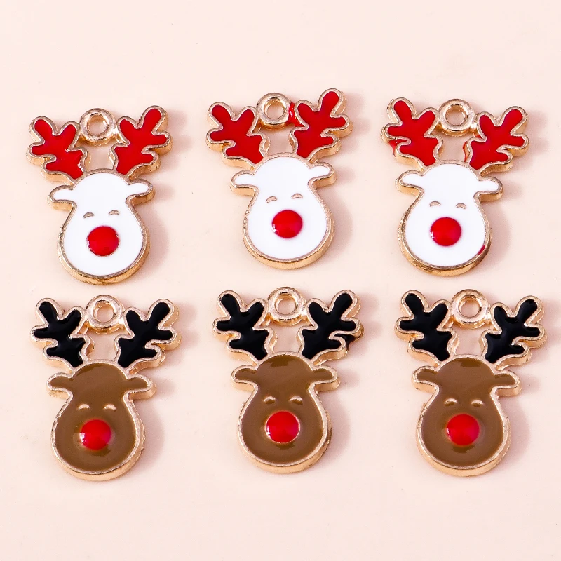 Duarte 20 Teile/los Cartoon Tier Charms Emaille Weihnachten Hirsch Charms Anhänger für Schmuck Machen Halskette Ohrringe DIY Handwerk Geschenk – Detail 2