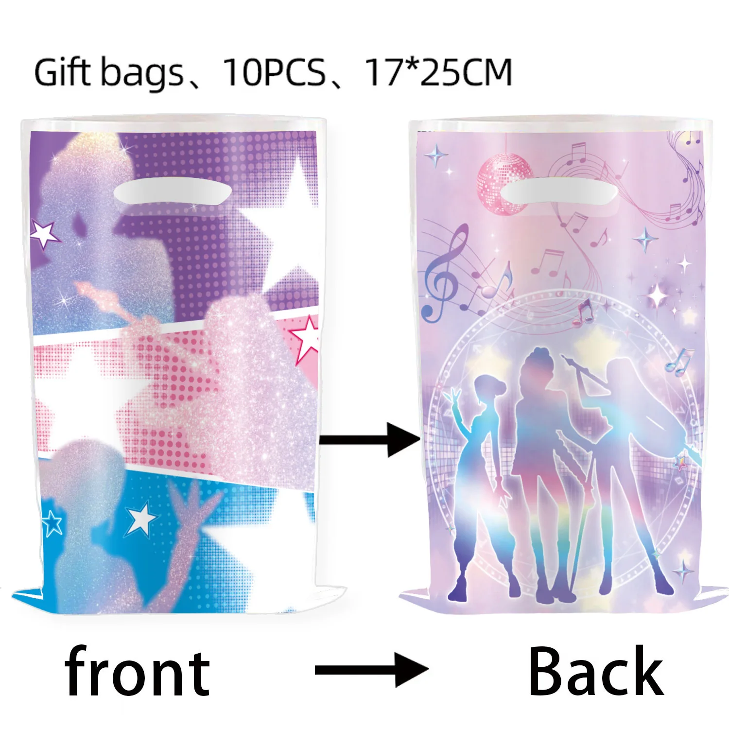 10/30/50 Stück Rosa Lila Kpop Geschenktüten Kindergeburtstag Partytüten Snack- und Süßigkeitentüten Party-Favors Geschenktüte Baby-Shower-Zubehör – Detail 2